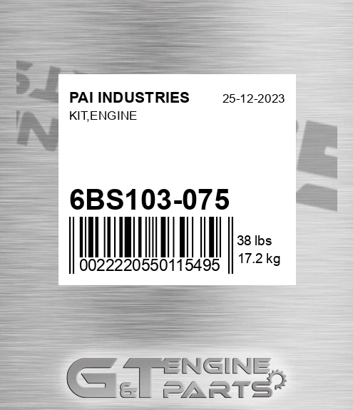 6BS103-075 Kit,engine for PAI INDUSTRIES