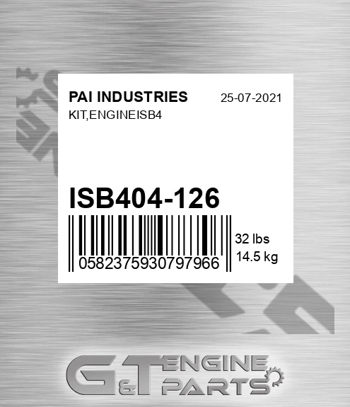 ISB404-126 Kit,engineisb4 for PAI INDUSTRIES