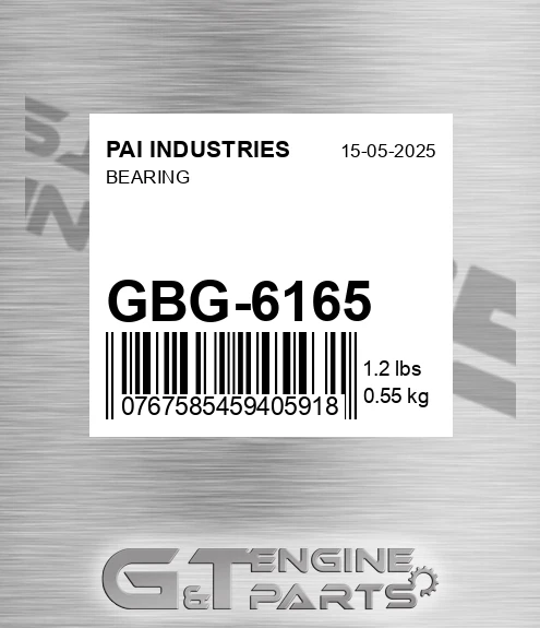 GBG-6165 Bearing for PAI INDUSTRIES