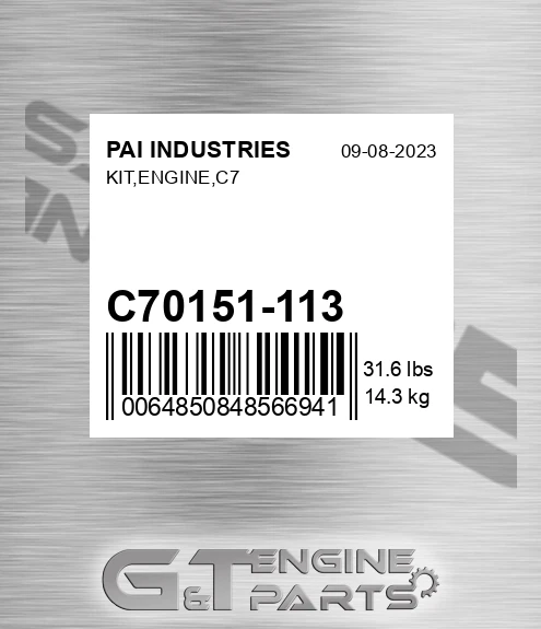 C70151-113 Kit,engine,c7 for PAI INDUSTRIES
