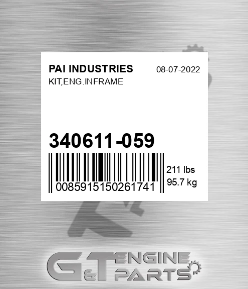 340611-059 Kit,eng.inframe