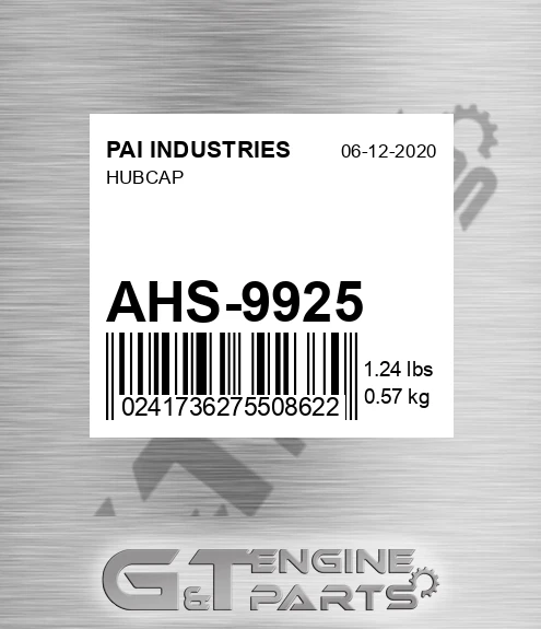 AHS-9925 Hubcap for PAI INDUSTRIES