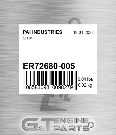 ER72680-005 Shim for PAI INDUSTRIES