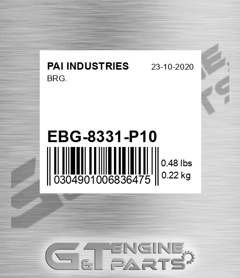 EBG-8331-P10 Brg. for PAI INDUSTRIES
