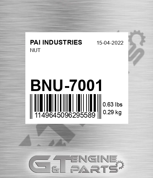 BNU-7001 Nut