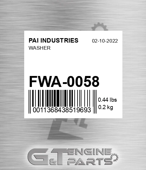 FWA-0058 Washer
