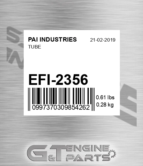 EFI-2356 Tube for PAI INDUSTRIES