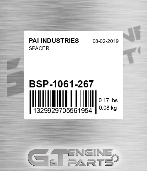 BSP-1061-267 Spacer for PAI INDUSTRIES