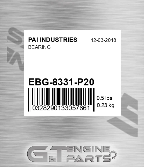 EBG-8331-P20 Bearing for PAI INDUSTRIES
