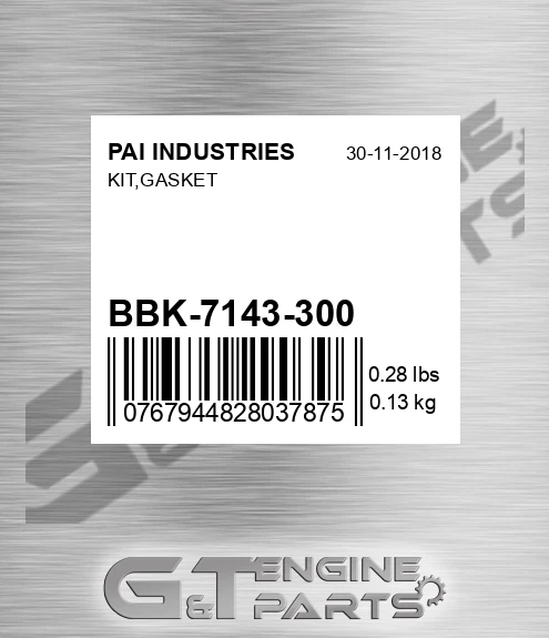 BBK-7143-300 Kit,gasket for PAI INDUSTRIES