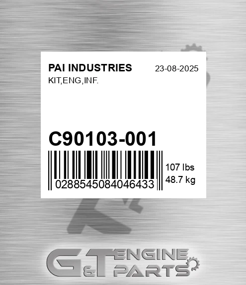 C90103-001 Kit,eng,inf. for PAI INDUSTRIES