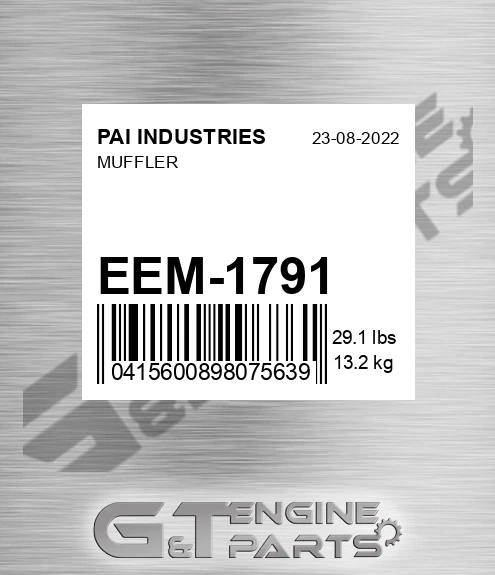 EEM-1791 Muffler for PAI INDUSTRIES