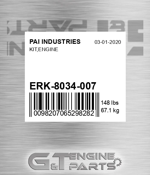ERK-8034-007 Kit,engine for PAI INDUSTRIES