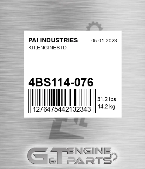 4BS114-076 Kit,enginestd for PAI INDUSTRIES