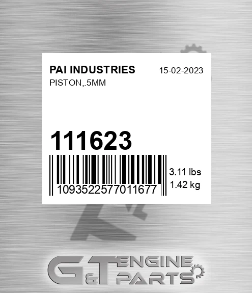111623 Piston,.5mm