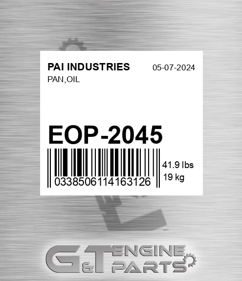 EOP-2045 Pan,oil