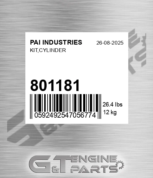 801181 Kit,cylinder for PAI INDUSTRIES