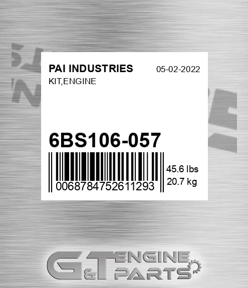 6BS106-057 Kit,engine for PAI INDUSTRIES