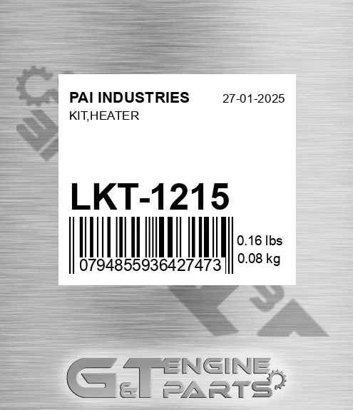 LKT-1215 Kit,heater for PAI INDUSTRIES