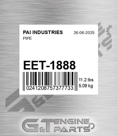 EET-1888 Pipe for PAI INDUSTRIES