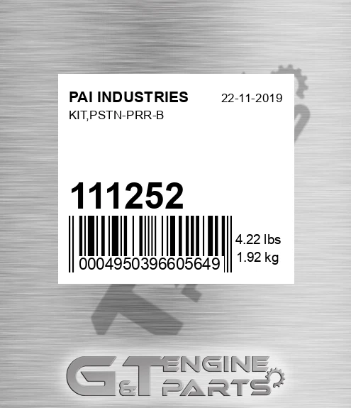 111252 Kit,pstn-prr-b for PAI INDUSTRIES