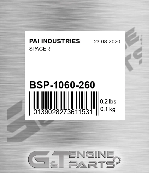 BSP-1060-260 Spacer for PAI INDUSTRIES