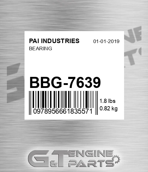 BBG-7639 Bearing for PAI INDUSTRIES