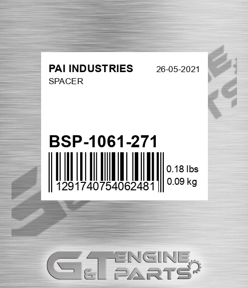 BSP-1061-271 Spacer for PAI INDUSTRIES
