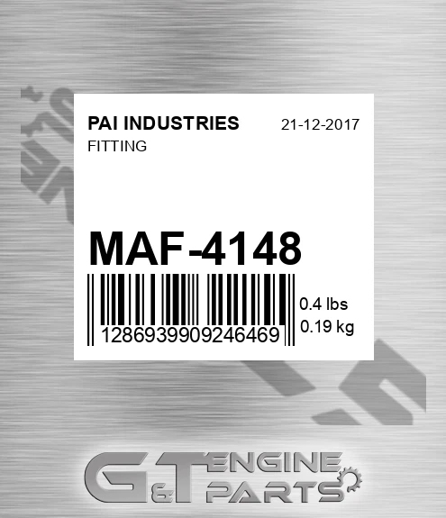 MAF-4148 Fitting for PAI INDUSTRIES