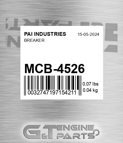 MCB-4526 Breaker for PAI INDUSTRIES