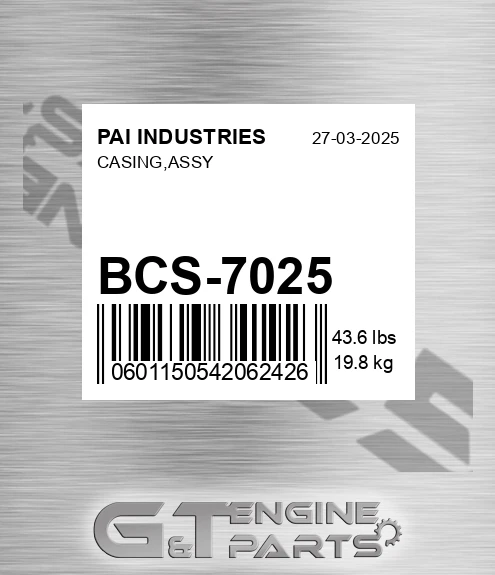 BCS-7025 Casing,assy