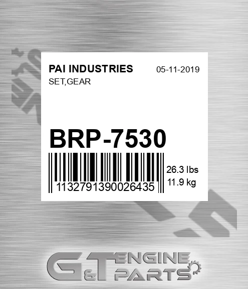 BRP-7530 Set,gear for PAI INDUSTRIES