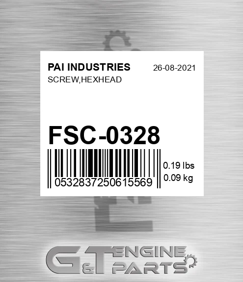 FSC-0328 Screw,hexhead for PAI INDUSTRIES