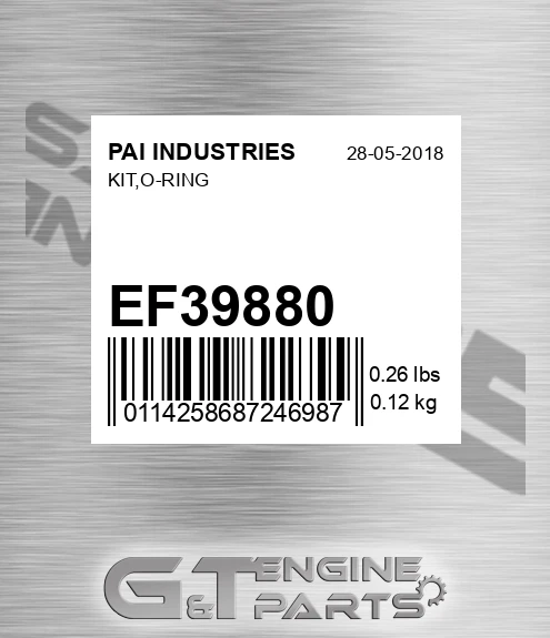 EF39880 Kit,o-ring for PAI INDUSTRIES