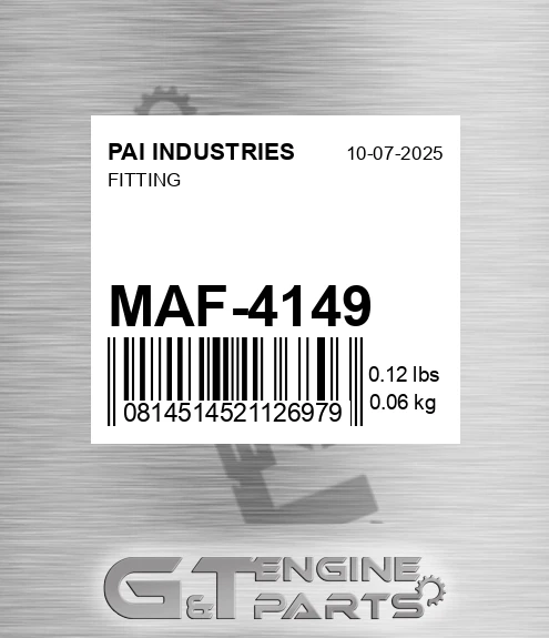 MAF-4149 Fitting for PAI INDUSTRIES