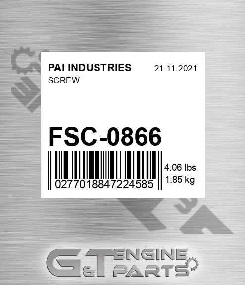 FSC-0866 Screw for PAI INDUSTRIES