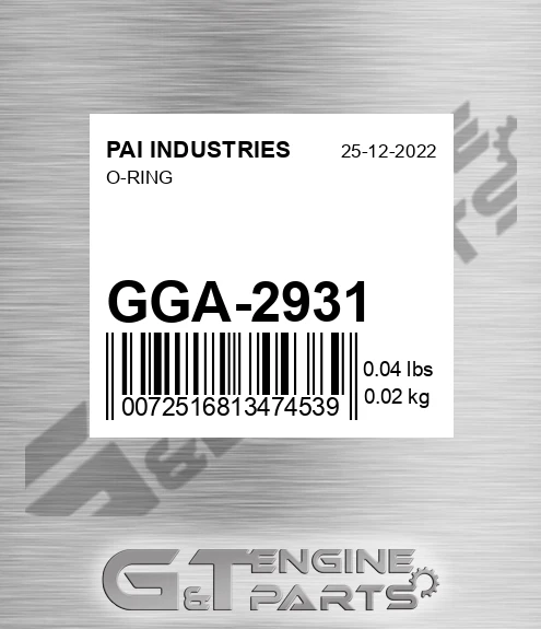 GGA-2931 O-ring
