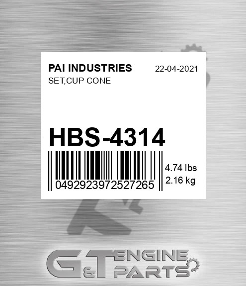 HBS-4314 Set,cup Cone