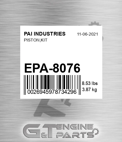 EPA-8076 Piston,kit