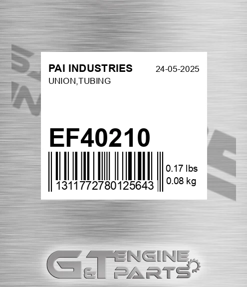 EF40210 Union,tubing
