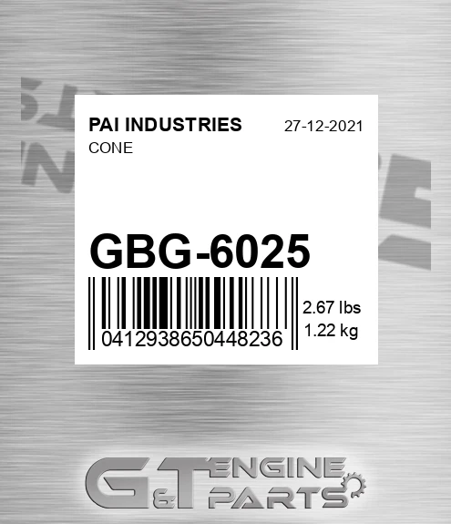 GBG-6025 Cone for PAI INDUSTRIES