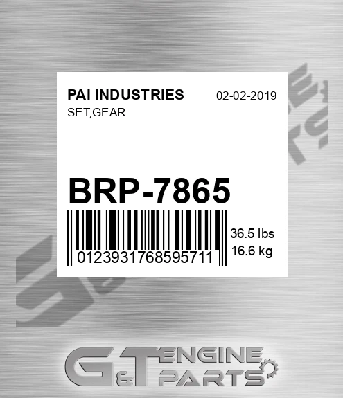BRP-7865 Set,gear for PAI INDUSTRIES