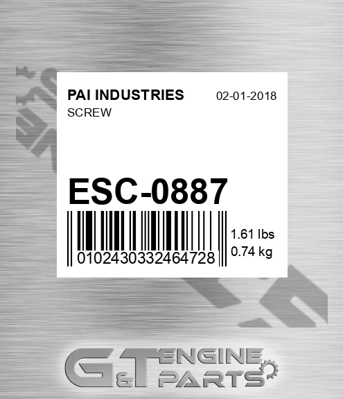 ESC-0887 Screw for PAI INDUSTRIES
