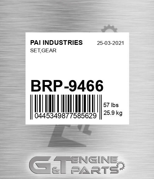 BRP-9466 Set,gear for PAI INDUSTRIES