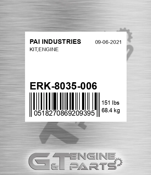ERK-8035-006 Kit,engine for PAI INDUSTRIES