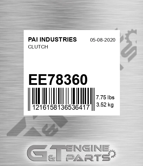 EE78360 Clutch for PAI INDUSTRIES