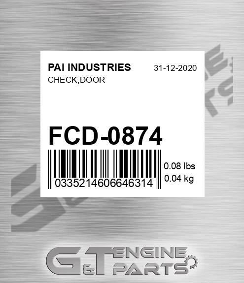 FCD-0874 Check,door for PAI INDUSTRIES