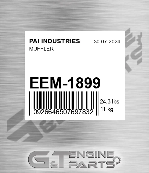 EEM-1899 Muffler for PAI INDUSTRIES