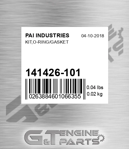 141426-101 Kit,o-ring/gasket for PAI INDUSTRIES