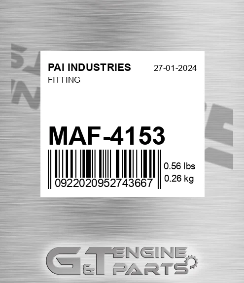 MAF-4153 Fitting for PAI INDUSTRIES